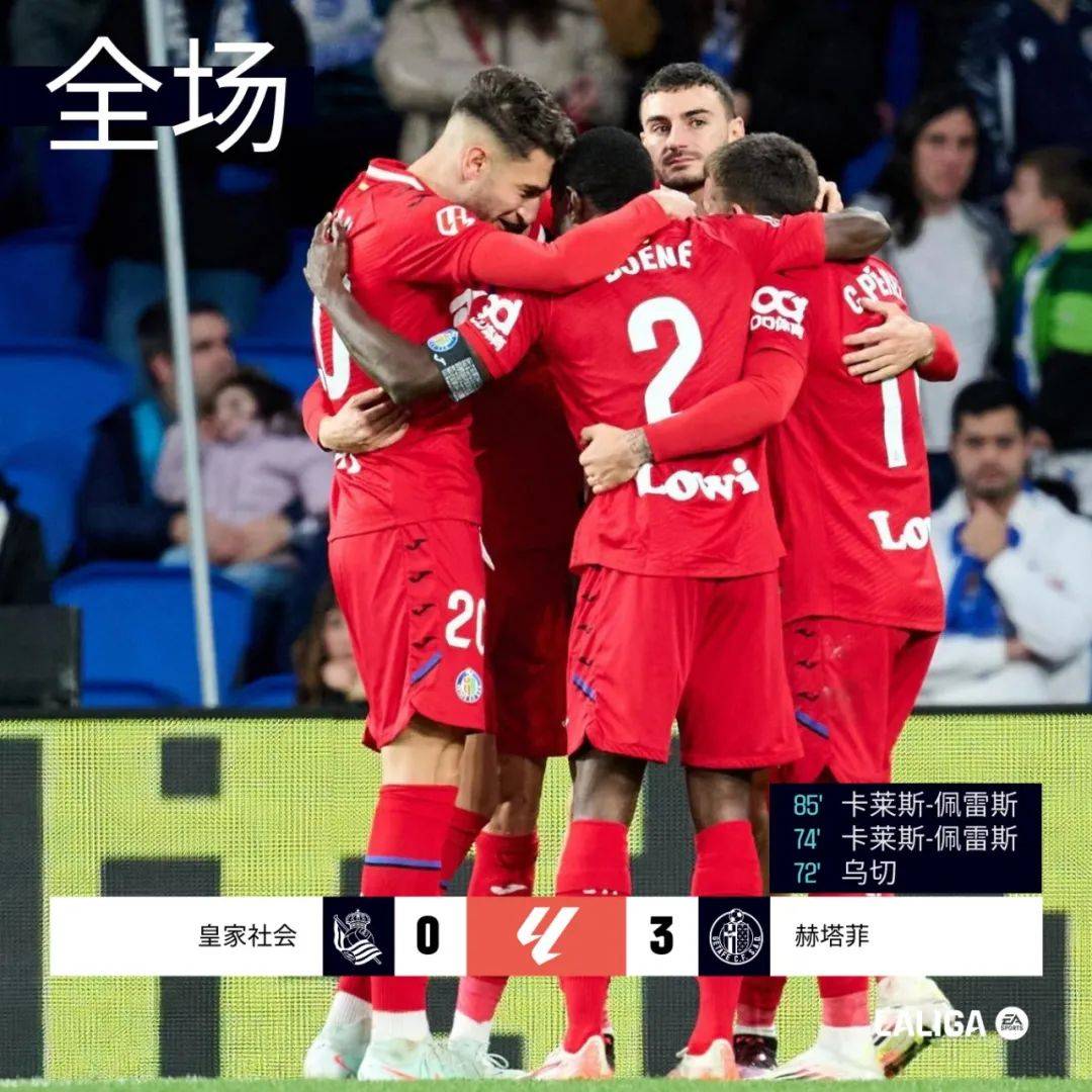 赫塔菲客场对阵皇家社会，豪取客场胜利的简单介绍